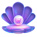 Logotipo da Criação de Logo da Cupcode, uma ostra roxa com interior rosa, onde se encontra uma pérola com o logotipo da Cupcode.