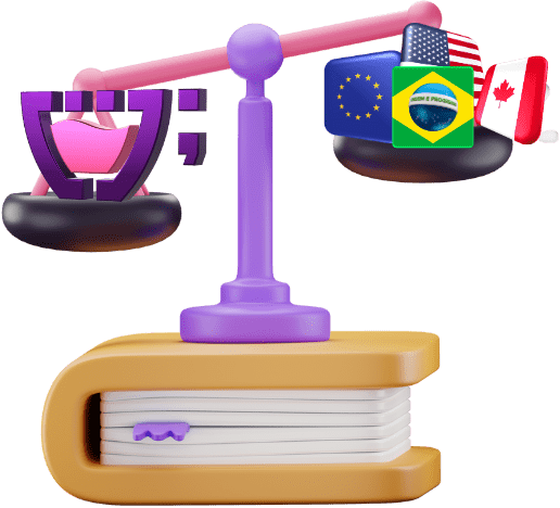 um livro com uma escala e uma bandeira nele