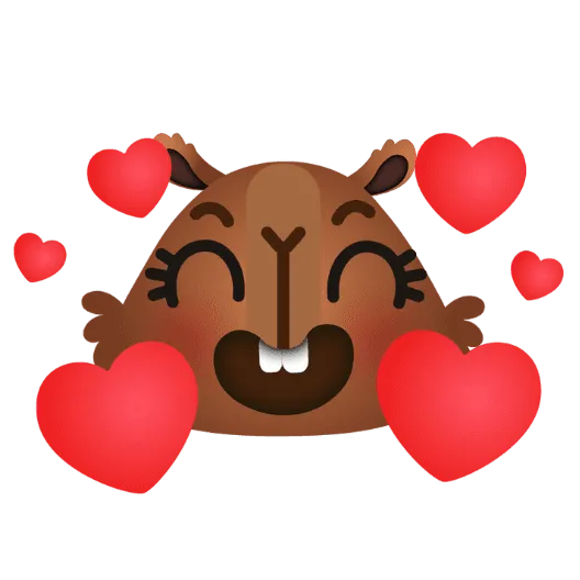 Emoji of the mascot Stella smiling.