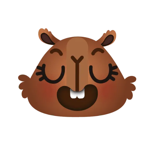 Emoji of the mascot Stella happy.