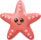Estrela do Mar Laranja em 3D: uma representação detalhada e colorida de uma estrela do mar laranja em 3D, exibindo uma textura realista e um design atraente.