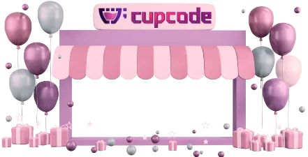 Uma fachada de loja com a logo da cupcode