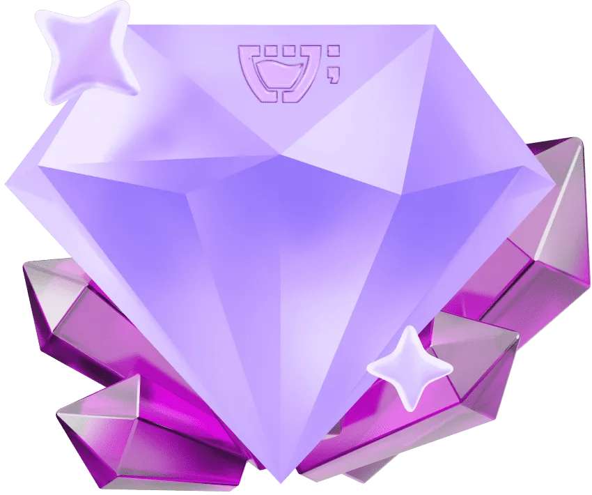 Um diamante com a logo da cupcode