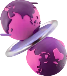 Imagem de um planeta em colisão 3D