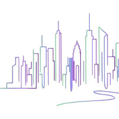 Silhueta de skyline urbano representando os diversos mercados internacionais onde a Satoife opera na colocação de candidatos.

                