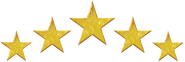 Estrelas representando a avaliação dada à Cupcode pelo cliente.