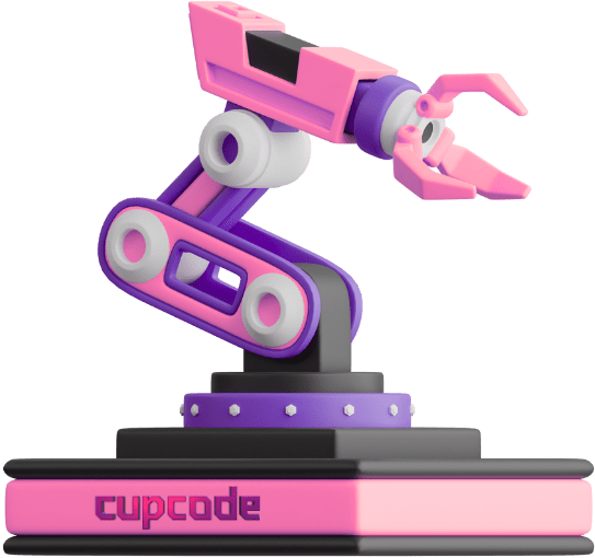 Uma maquina com a logo da cupcode