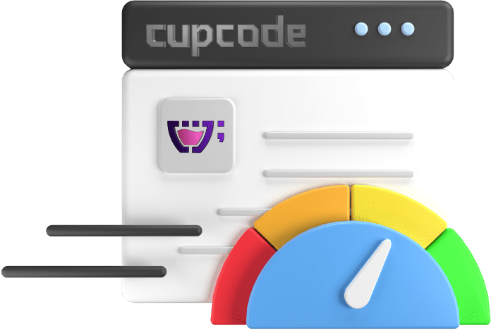 Uma interface com um termometro e a logo da cupcode