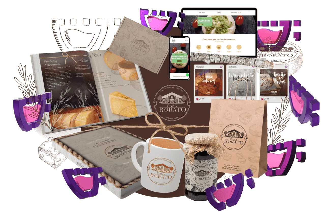 Vários elementos gráficos da Casa Borato