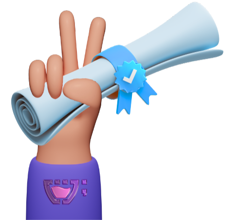 Uma mão segurando um papel da garantia da Cupcode