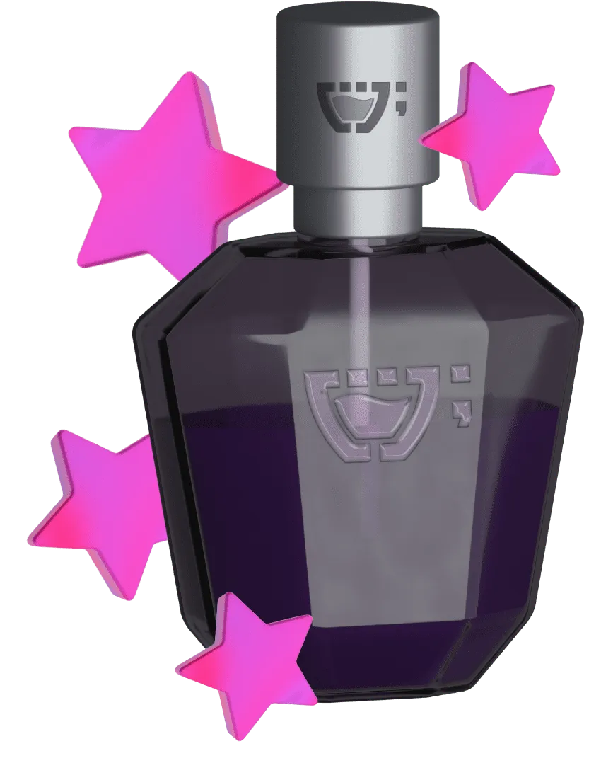 Um perfume com o logotipo da Cupcode