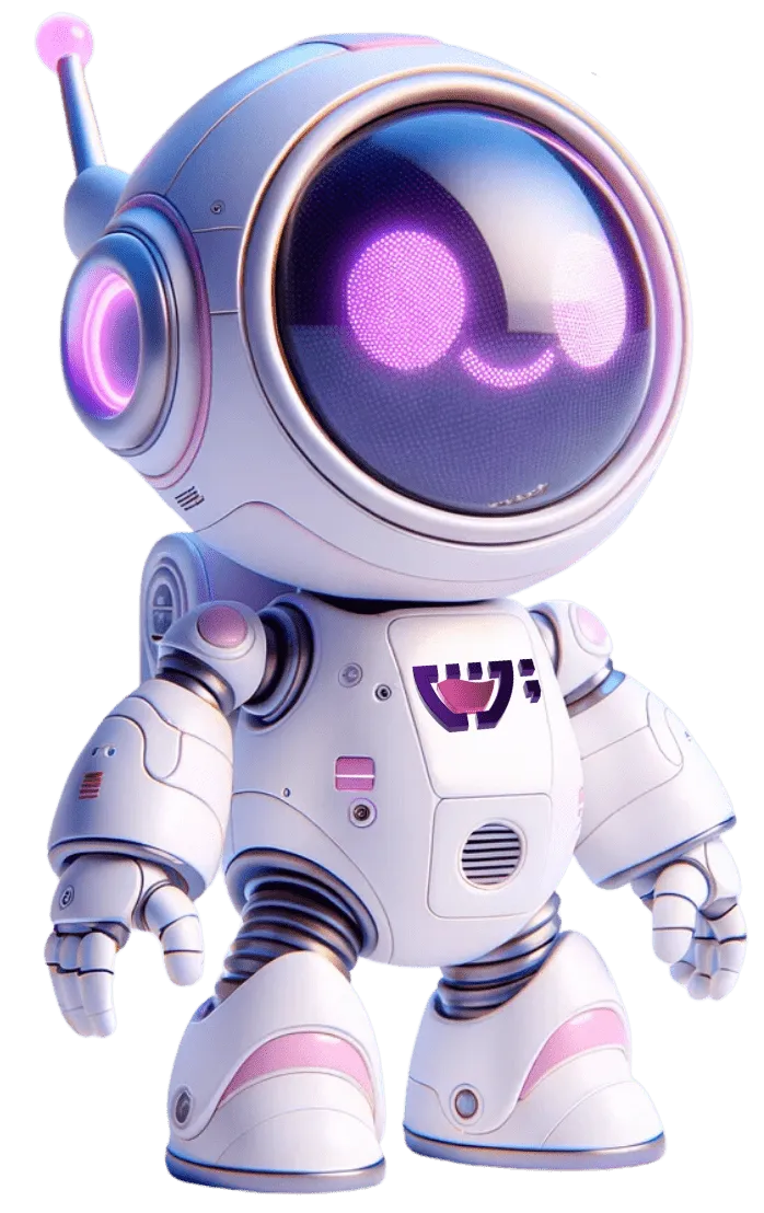 O robozinho que representa o AiDAR Smartbot da Cupcode. Ele é pequeno, tem uma cabeça com o mesmo tamanho do resto do corpo, mas seus braços e pernas podem esticar, possuí uma antena no lado do ouvido esquerdo, seu rosto é digital e tem pixels com tonalidade rosa. há luz led em seu ouvido.