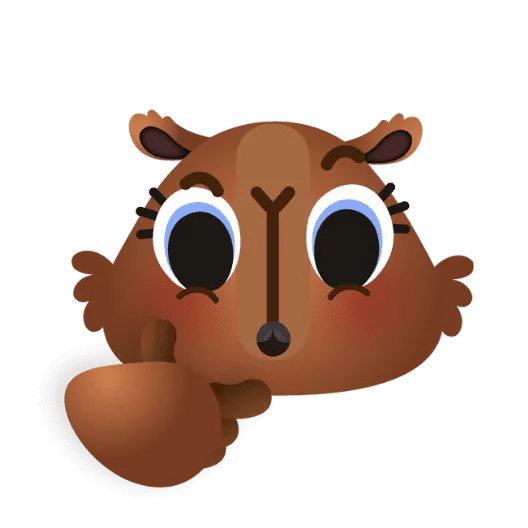 Emoji of the mascot Stella thoughtful.