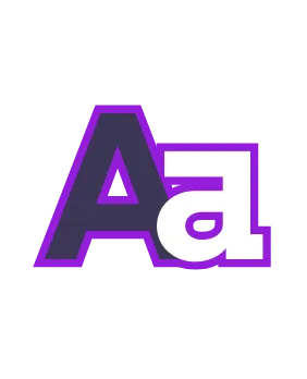 Letra A na cor roxa e branca