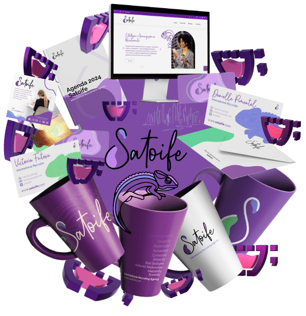 Vários elementos gráficos da Satoife