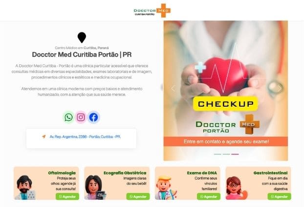 Landing page da docctor med