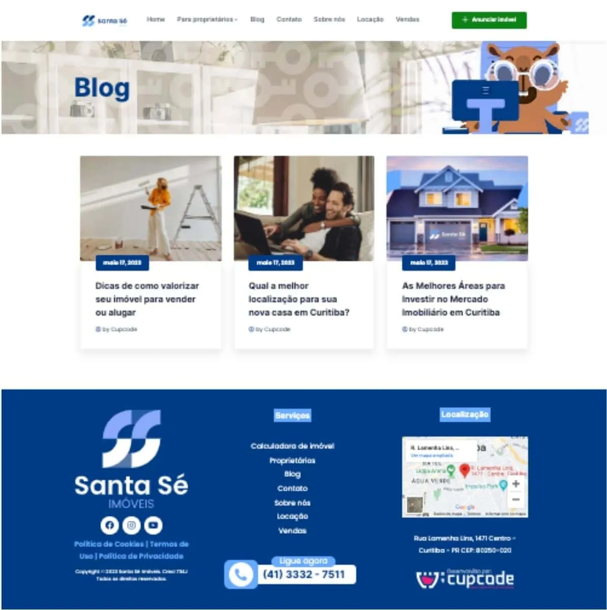 Artigo em destaque no blog da Santa Sé Imóveis intitulado 