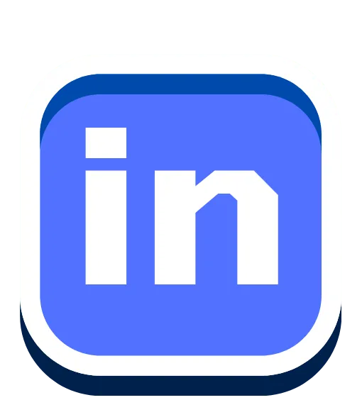 logotipo do LinkedIn com azul e branco