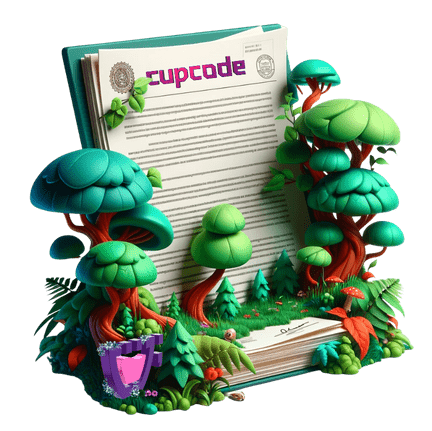 Contrato com elementos gráficos de uma floresta no topo, incentivando o cuidado com o meio ambiente.