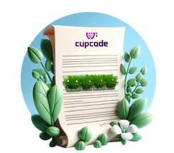 contrato com elementos gráficos de uma floresta em cima, incentivando o cuidado com o meio ambiente.