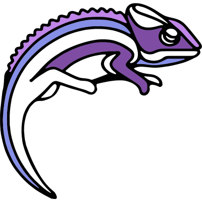 Camaleão colorido destacando a diversidade e inclusão nos serviços de recrutamento internacional da Satoife.