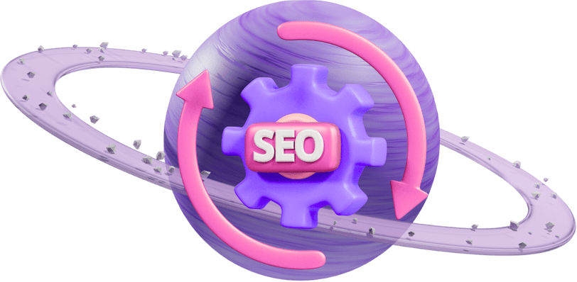 Engrenagem roxa com a inscrição 