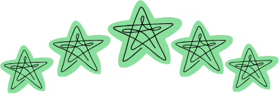 Estrelas representando a avaliação dada à Cupcode pelo cliente.