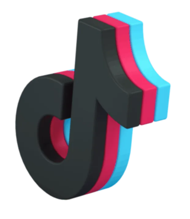 o logotipo do tiktok com uma listra rosa e azul